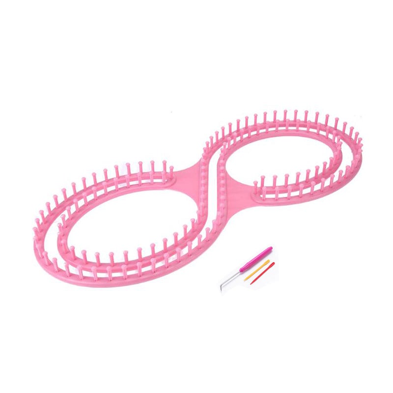 WAYION 55" Afphgan Serenity Loom Knitting Board Weave Loom Kit with Step by Step Instructions Great for The Experienced Loom Knitter(Blue/Pink) (Pink) - Image 1